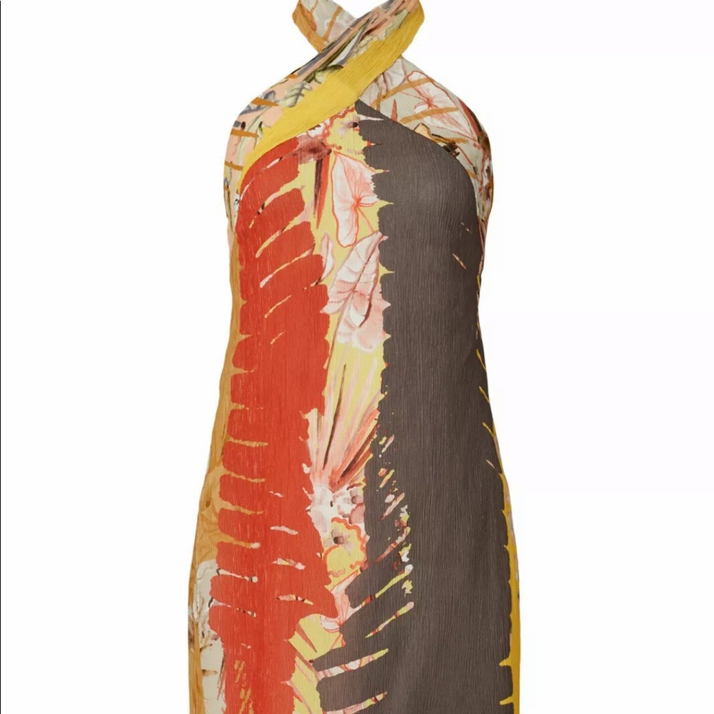 Josie Natori Tribal Halter Shift Dres
